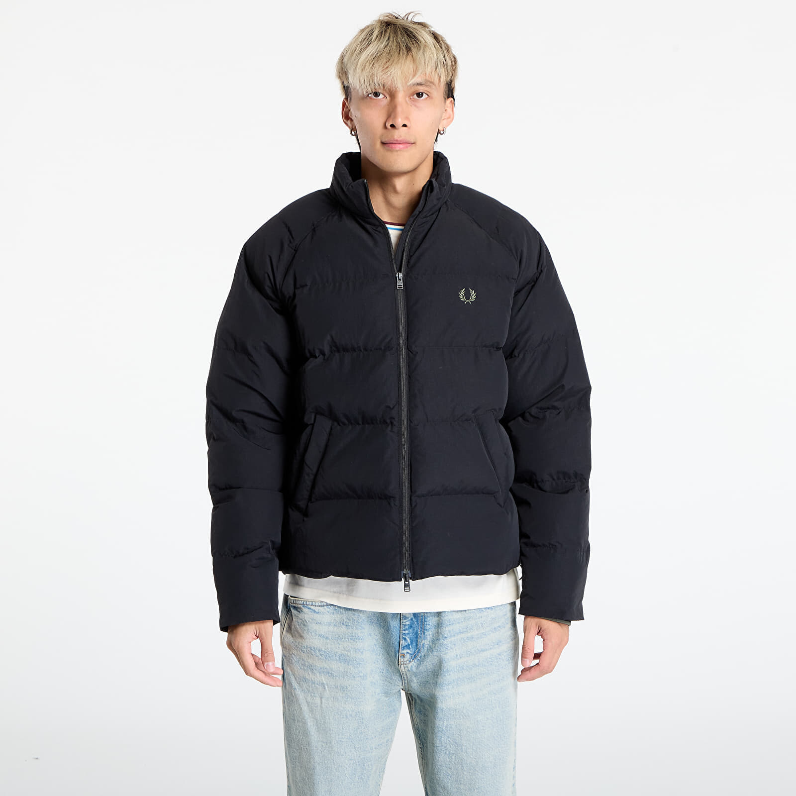 Bunda FRED PERRY Raglan Sleeve Padded Jacket Black L
