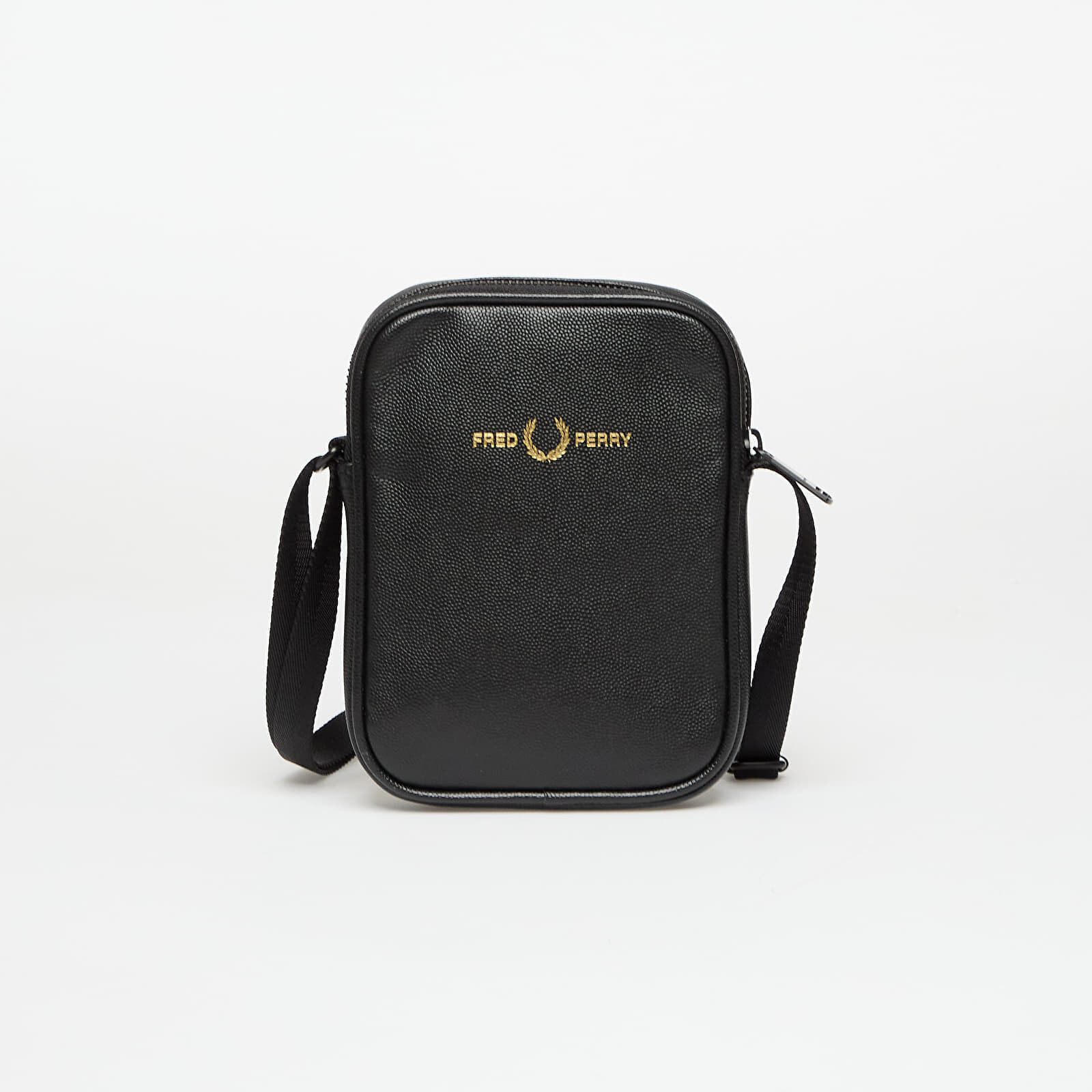 FRED PERRY Scotchgrain Leather Side Bag Black Universal