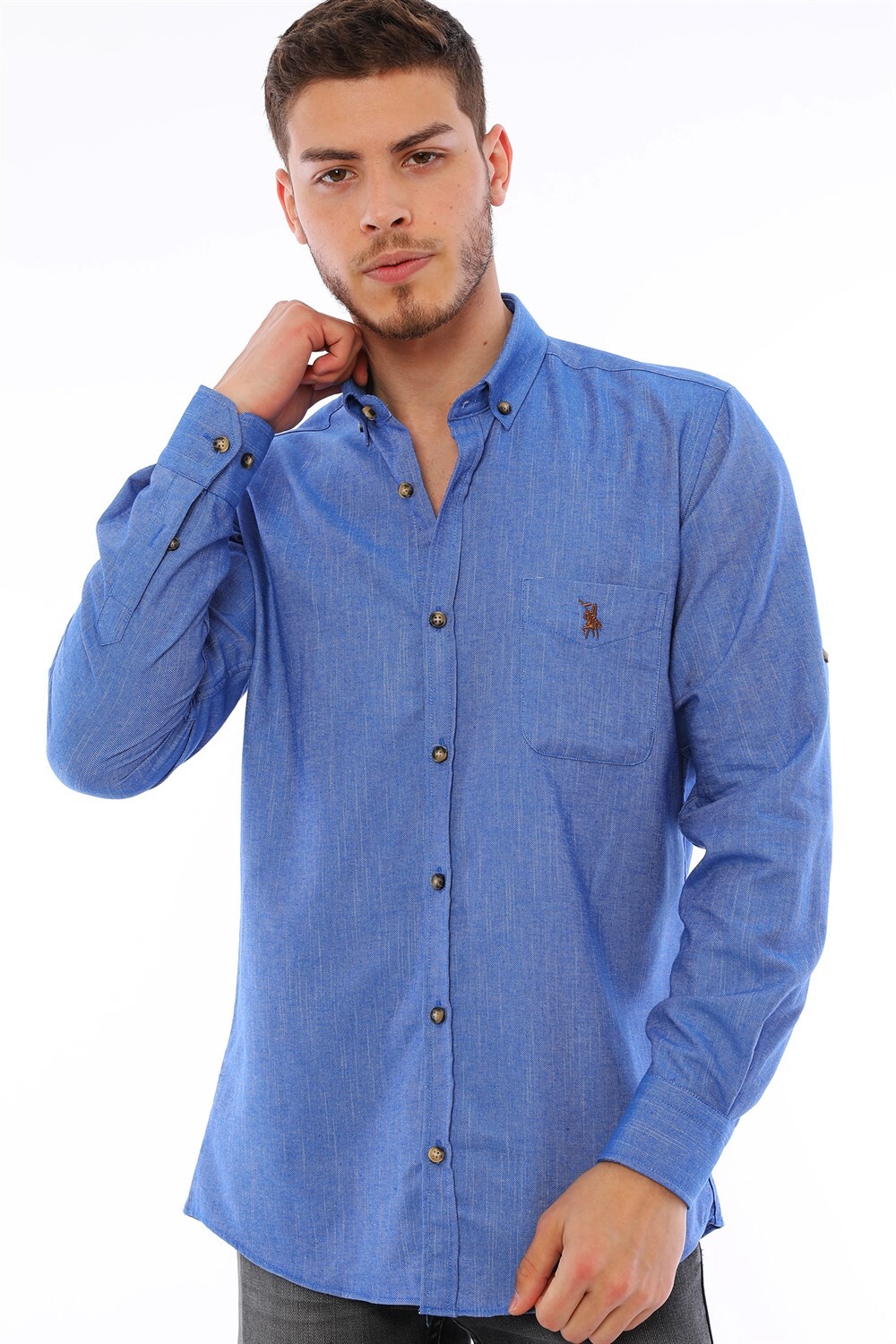 G723 DEWBERRY MEN'S SHIRT-BLUE