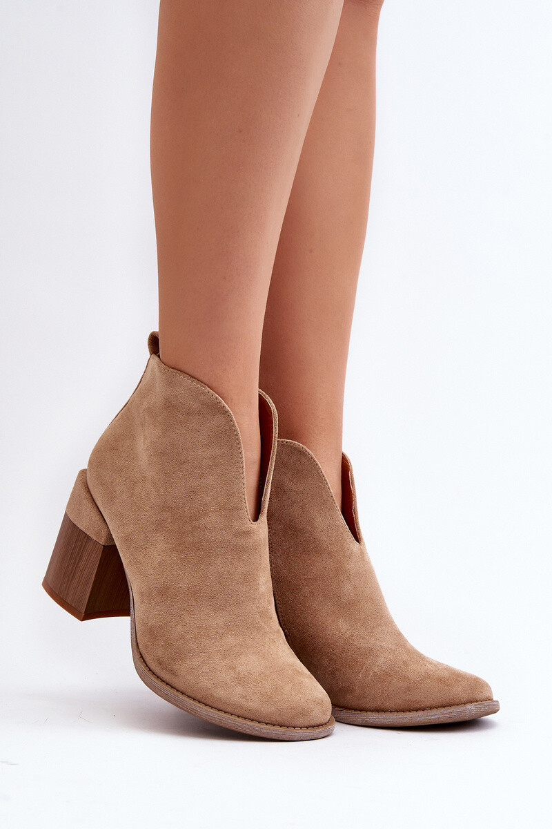 PM1 Dámske topánky na masívnom opätku béžové Nolira