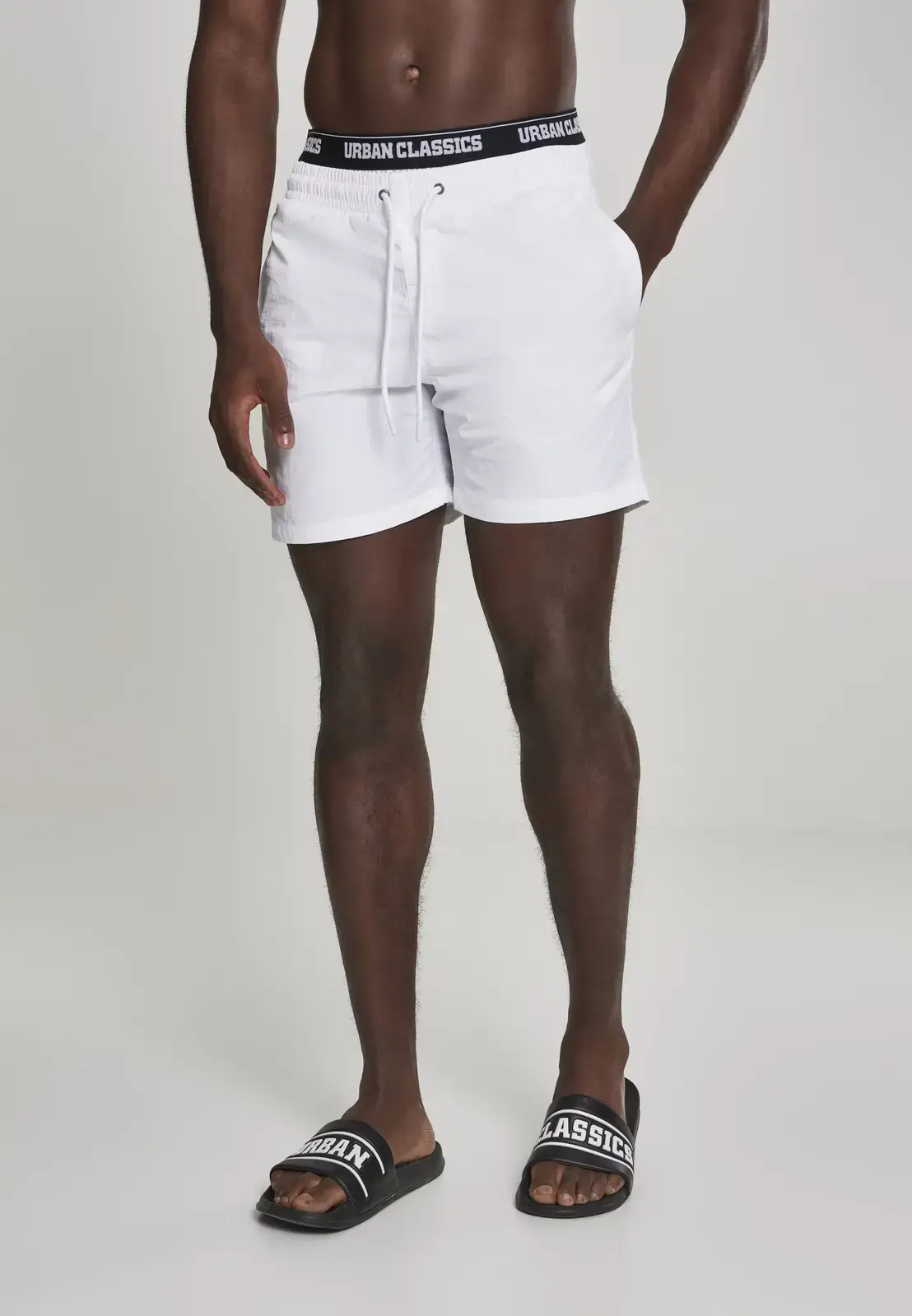Swimming shorts two in one wht/blk/wht