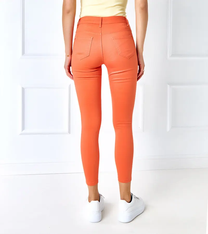 Gemre Oranžové látkové úzke nohavice Bocage