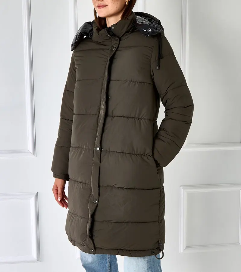 Gemre Čierno-zelená obojstranná dlhá bunda Cesario