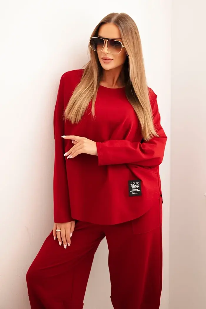 Kesi Włoski Komplet Punto Milano Winter bluza + spodnie bordový