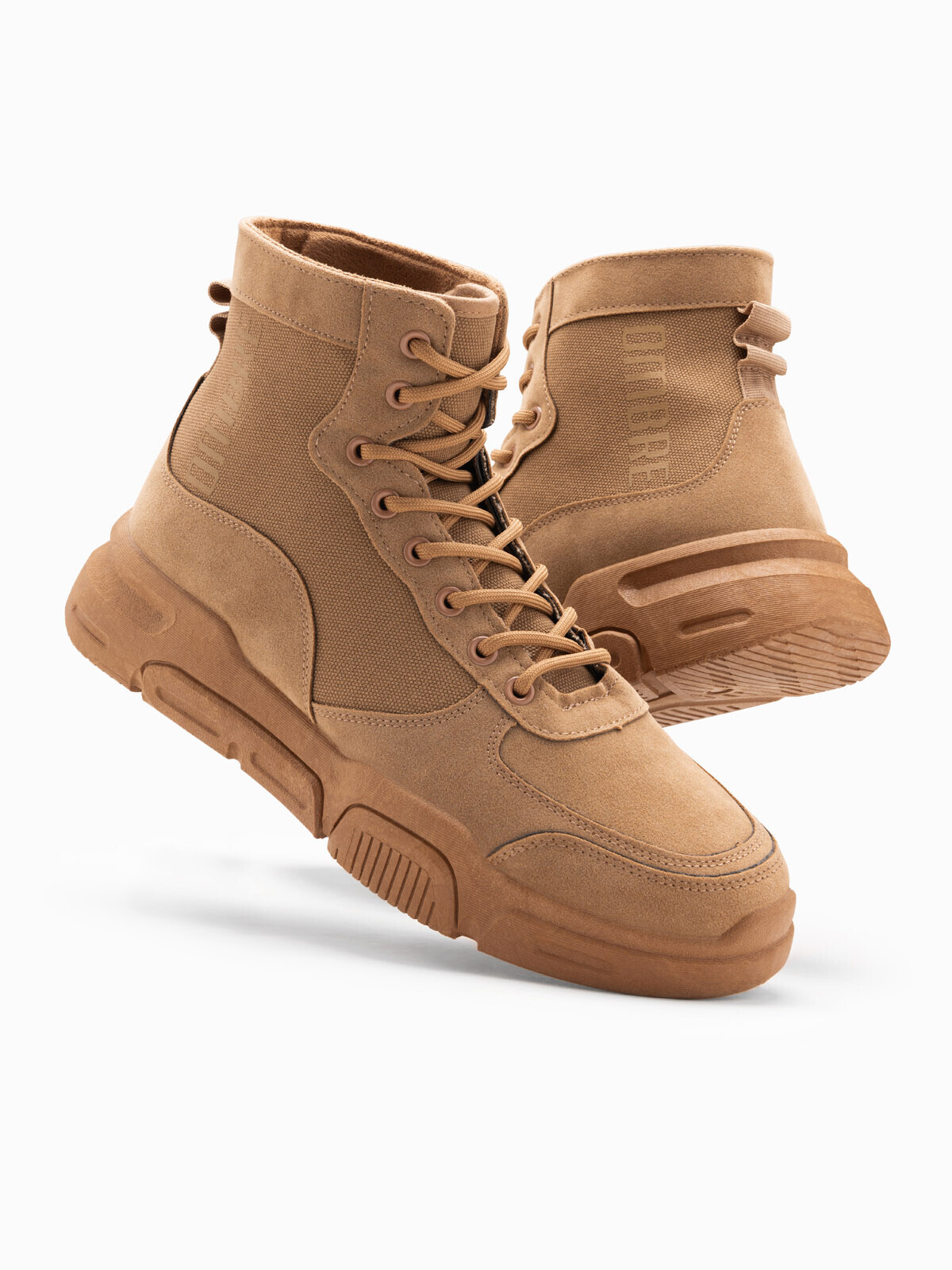 Ombre Men's ankle sneaker boots with sculpted sole - sand