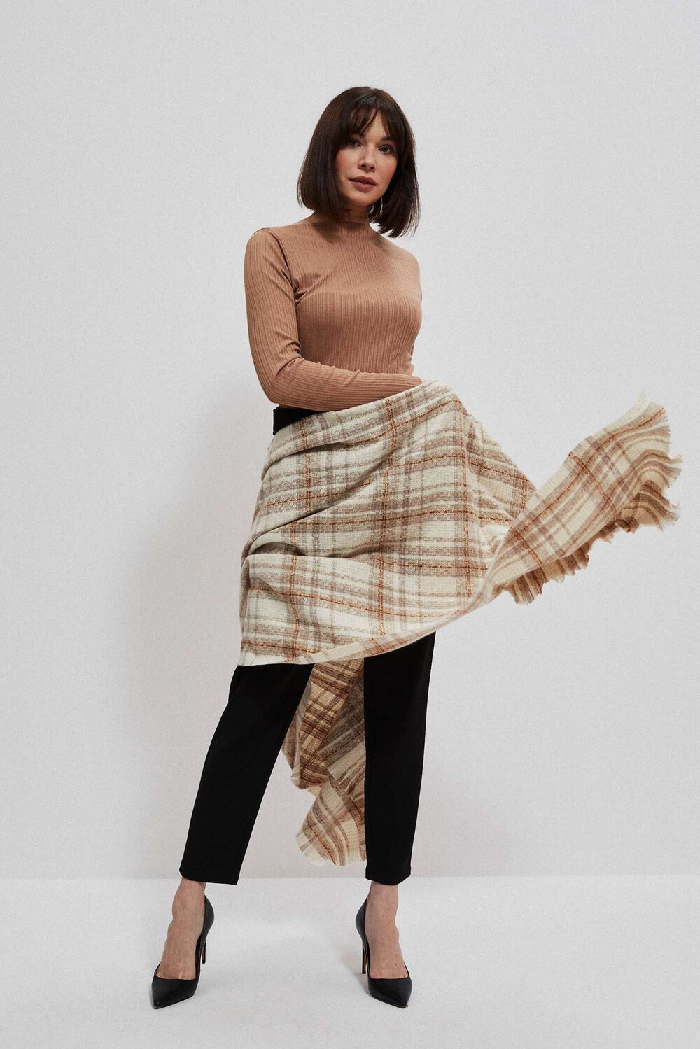 Marisse Wide checkered scarf