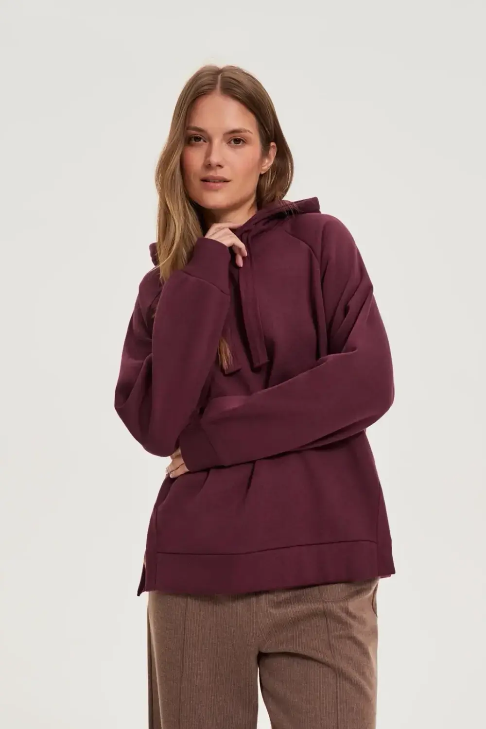 Marisse WOMEN'S SWEATSHIRT Z-BL-4820 BURGUNDY