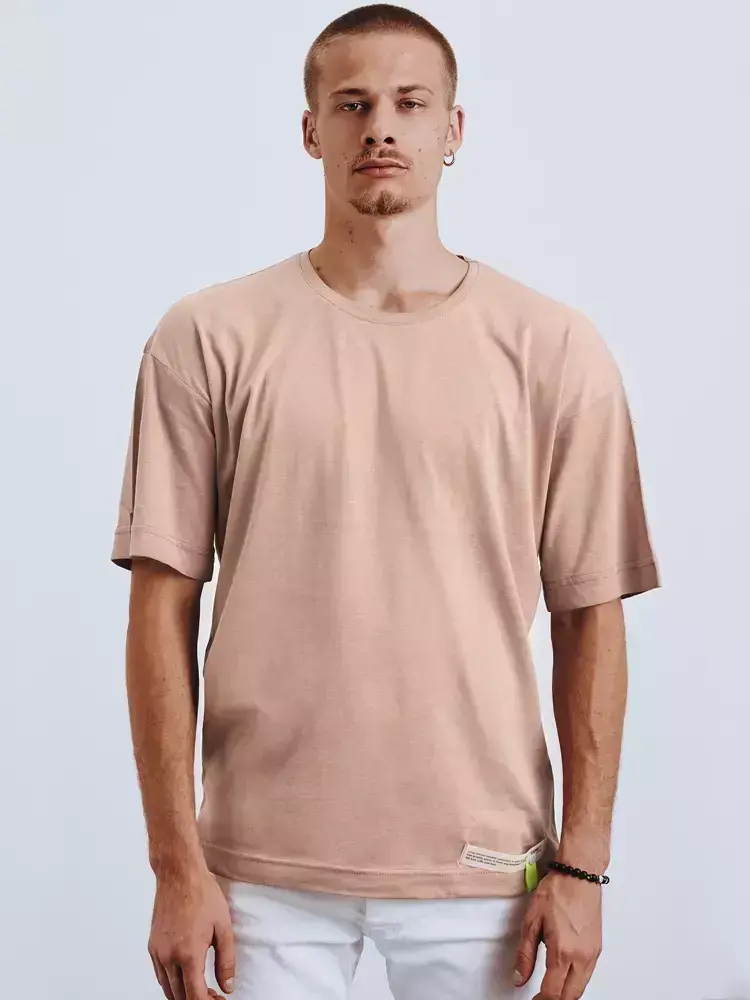 Pánske tričko s nášivkou cappuccino Dstreet