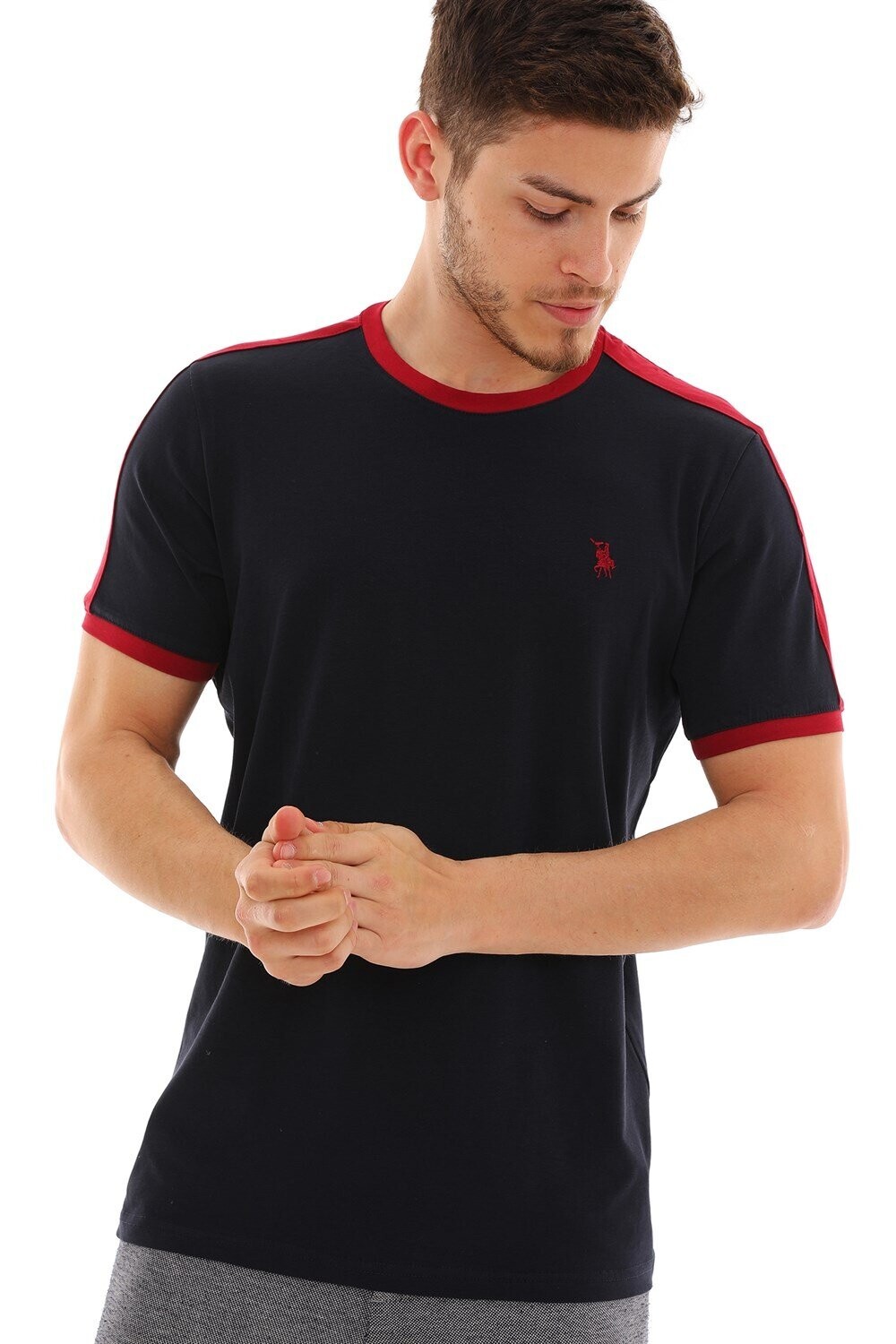 T8584 DEWBERRY MEN'S T-SHIRT-NAVY BLUE