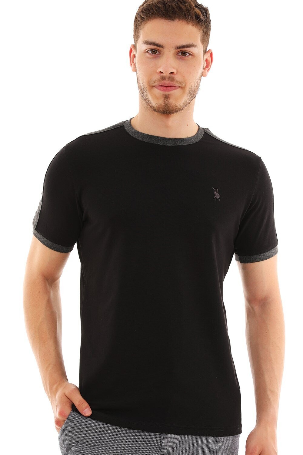 T8584 DEWBERRY MEN'S T-SHIRT-BLACK