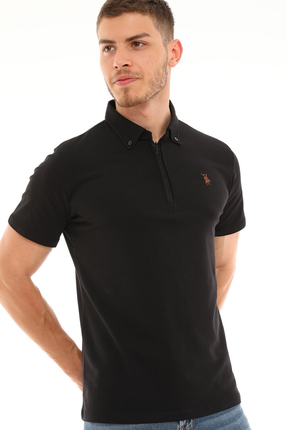 T8583 DEWBERRY MEN'S T-SHIRT-BLACK