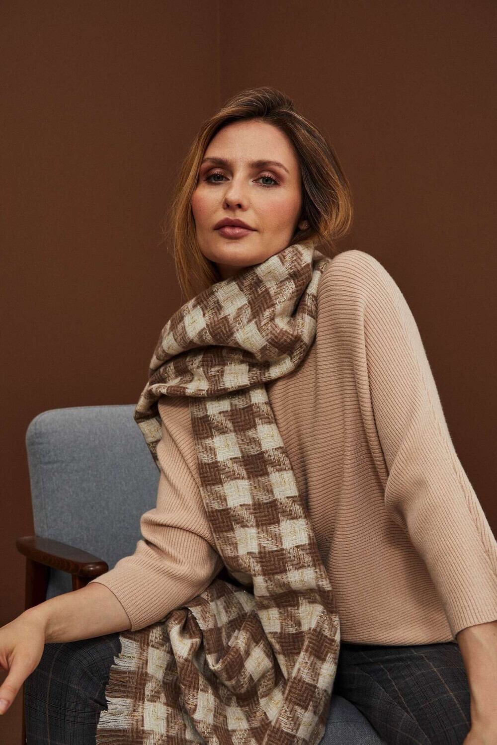 Marisse Checked scarf