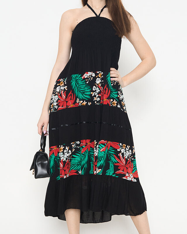 Resti Women's black floral midi dress - Clothing