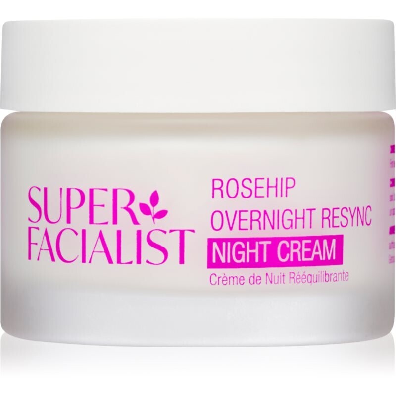 Super Facialist Rosehip Overnight Resync spevňujúci a zjemňujúci nočný krém pre výživu a hydratáciu 50 ml