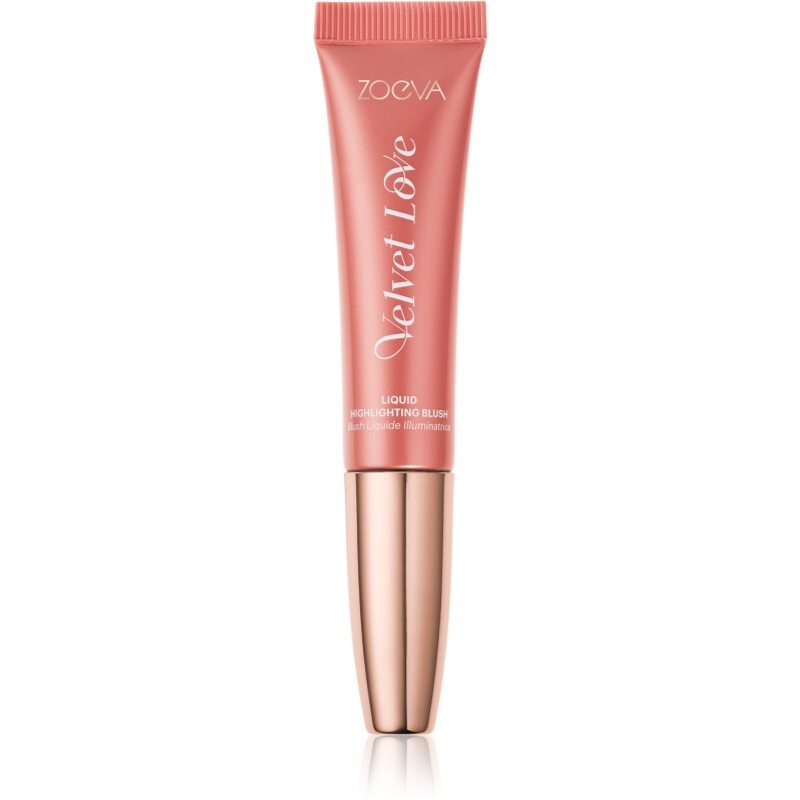 ZOEVA Velvet Love Liquid Highlighting Blush tekutá lícenka pre rozjasnenie pleti odtieň Peach Nectar 13 ml
