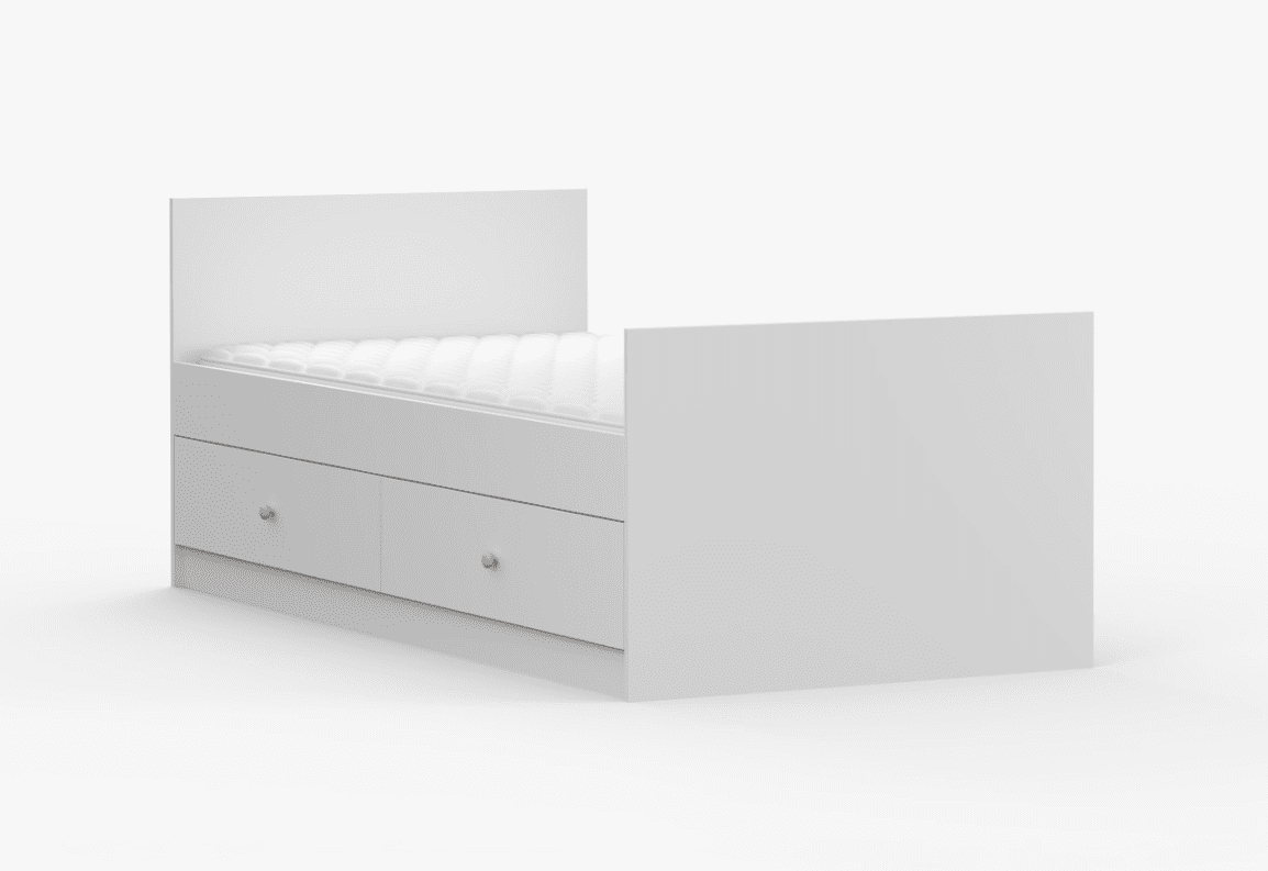 ArtIdz Posteľ ELFI s roštom | biela 90 x 200 cm Farba: Ružové úchytky