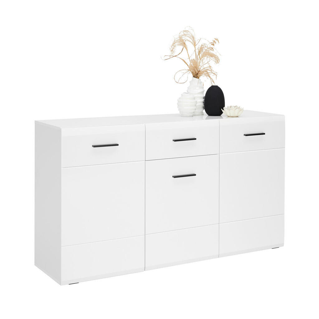 Hom`in ŠIROKÁ KOMODA, antracitová, biela, 150/84,6/41,6 cm