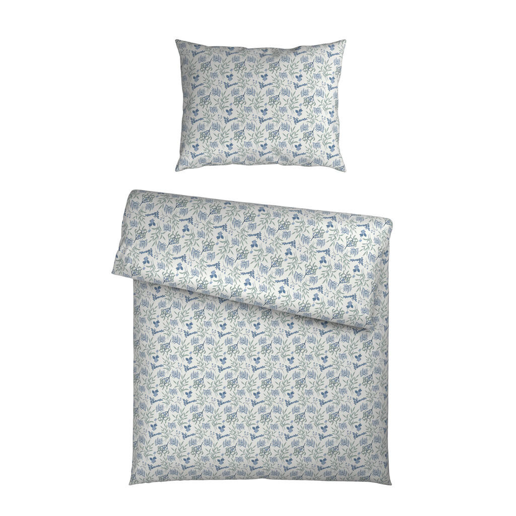 Esposa POSTEĽNÁ BIELIZEŇ, flanel, modrá, biela, 140/200 cm