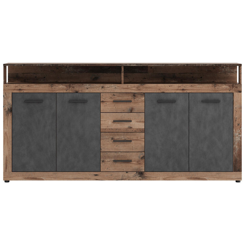 MID.YOU ŠIROKÁ KOMODA, antracitová, starobylý dub, 190/96/32 cm