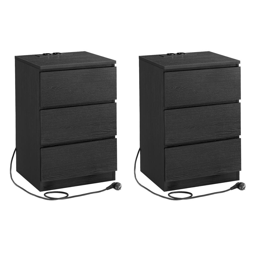 MID.YOU SADA NOČNÝCH STOLÍKOV, čierna, 40/59/35 cm