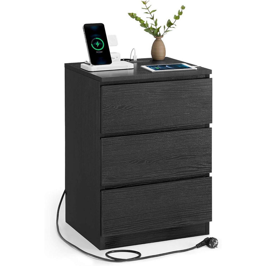 MID.YOU NOČNÁ SKRINKA, čierna, 40,1/59,1/35,1 cm