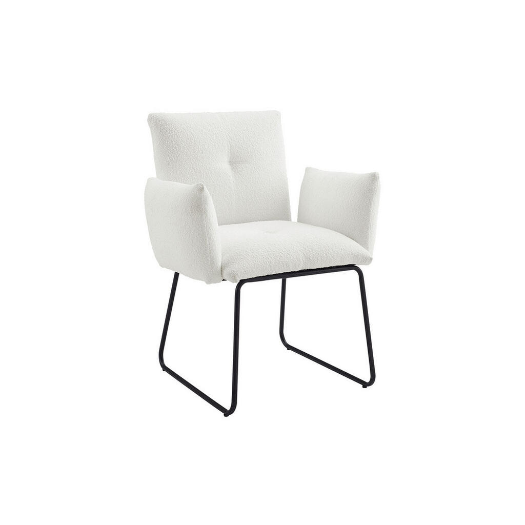 Livetastic STOLIČKA S PODRÚČKAMI, buklé, biela