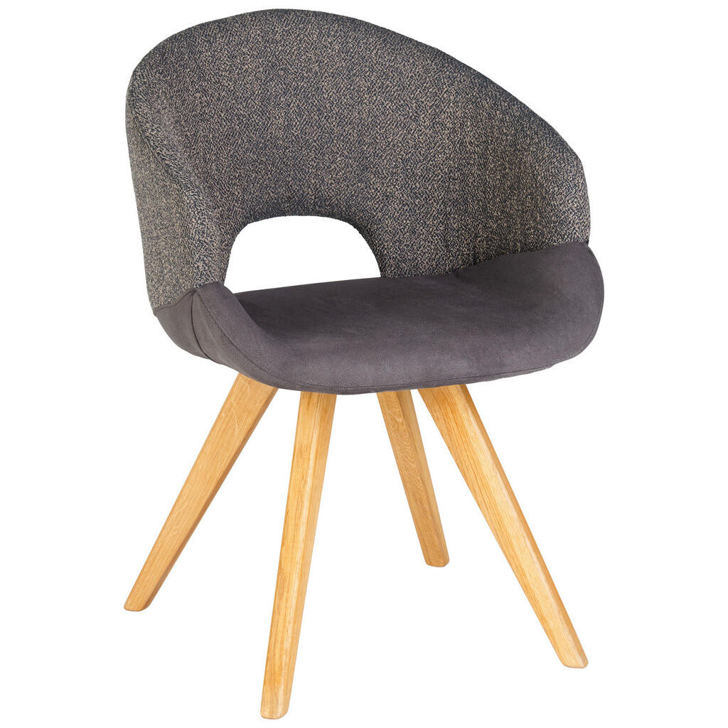 Linea Natura STOLIČKA S PODRÚČKAMI, tkaná textília, plochá tkanina, sivá, čierna, farba duba