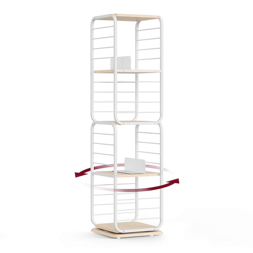 Boxxx NÁSTENNÁ KNIŽNICA, biela, béžová, uhlíková oceľ, 43/158/43 cm