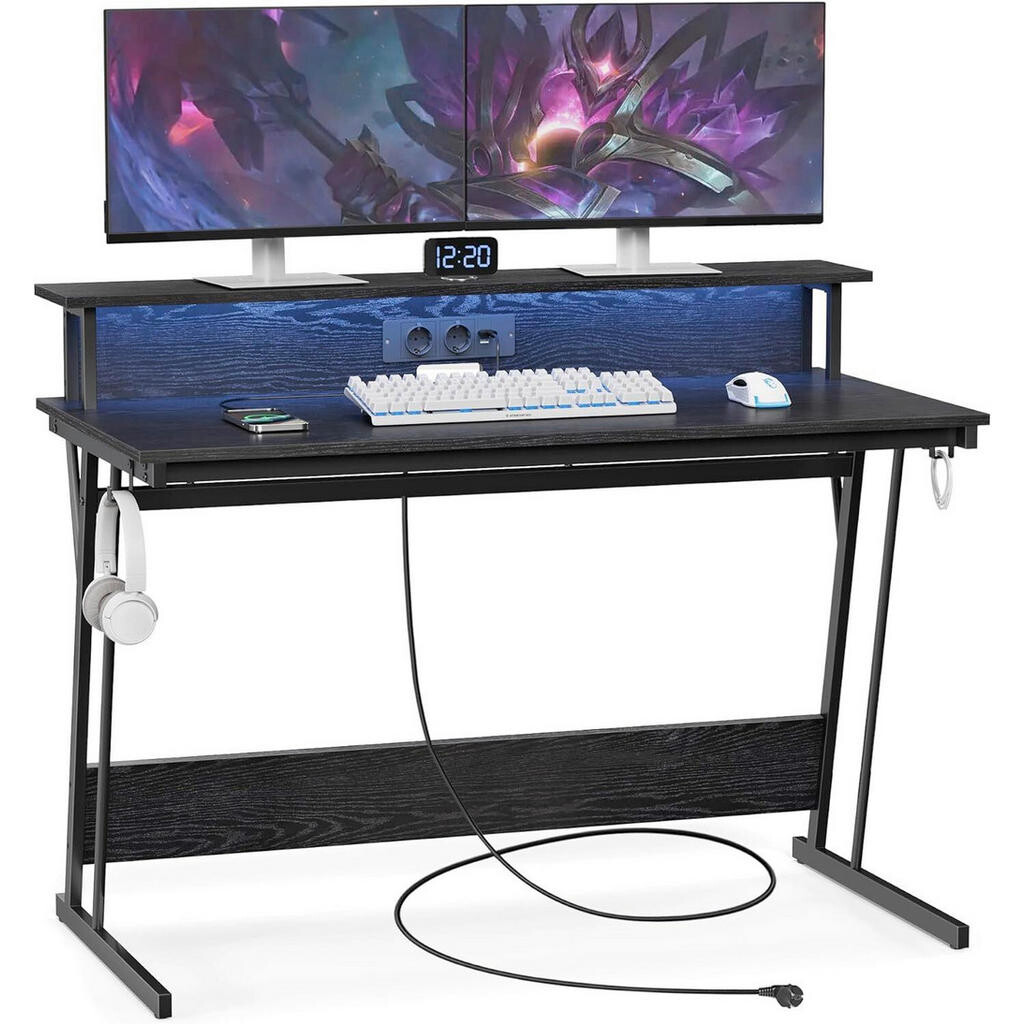 MID.YOU PC STÔL, čierna, 120/91/60 cm