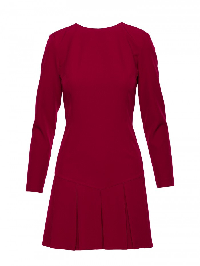 M872 Šaty s obrátenými záhybmi - bordové EU S