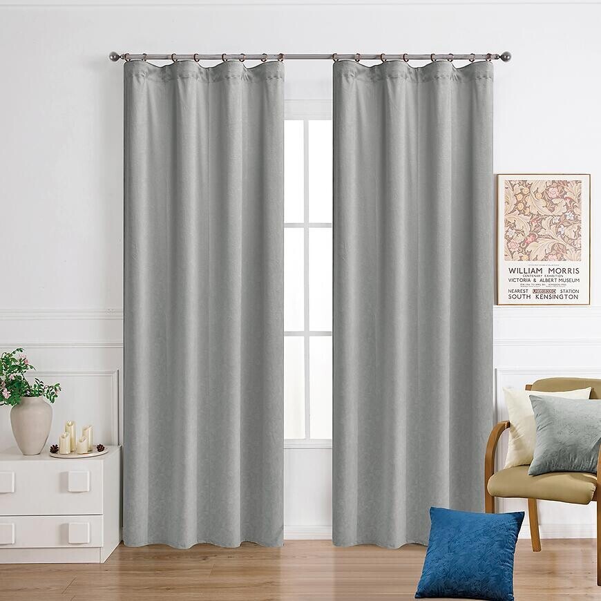 Záves na páske Rosalia VET449/3/210GSM 140x180 svetlosivá