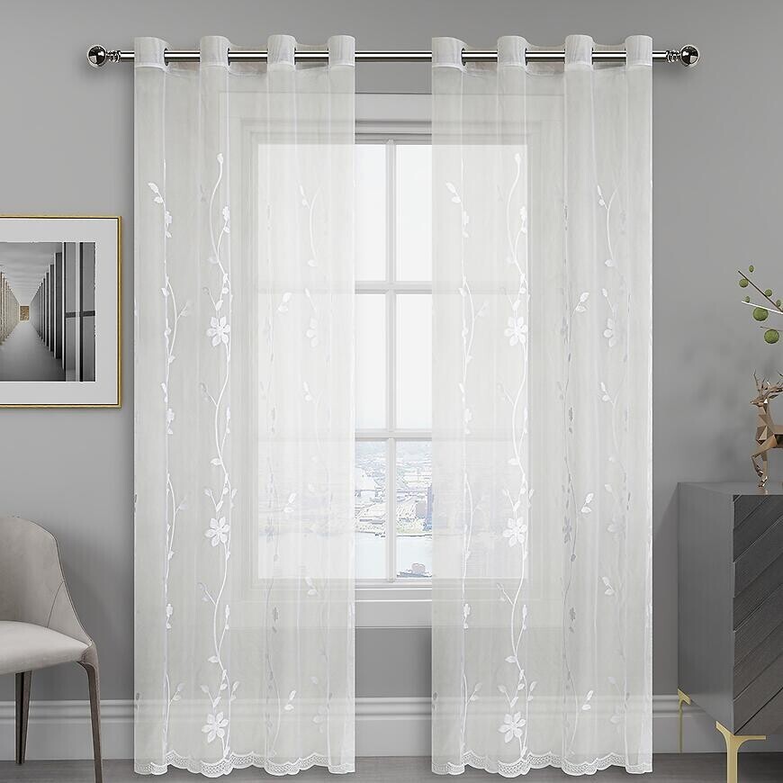 Záclona E6224 biely 300 Tovar na mieru