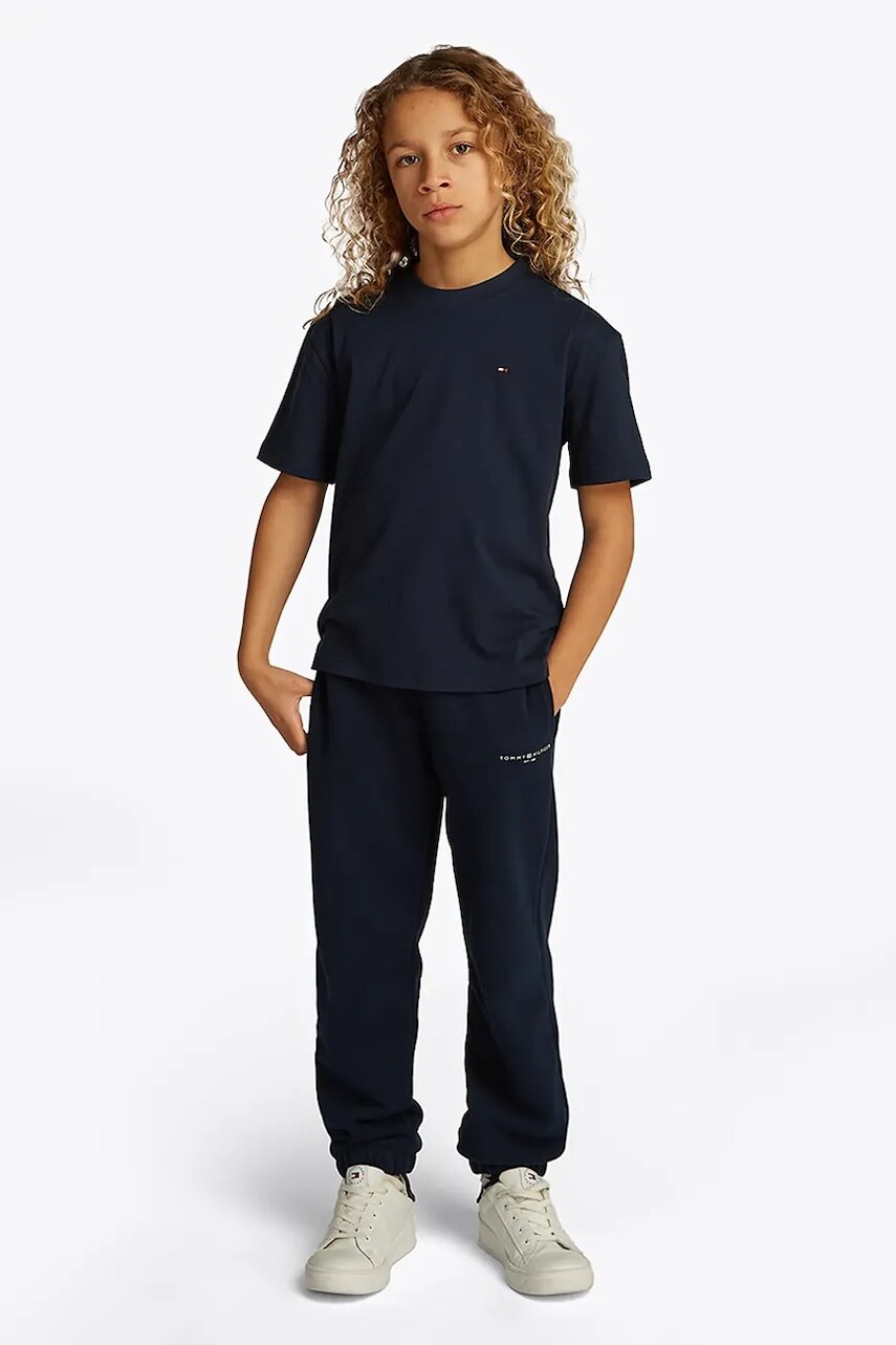 Detské bavlnené tričko Tommy Hilfiger tmavomodrá farba, jednofarebné, KB0KB09646