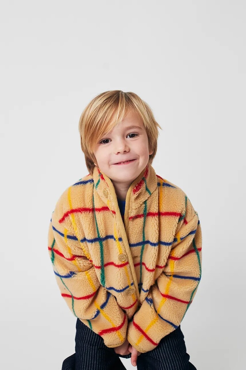 Detská bavlnená bunda Bobo Choses béžová farba, 225AC120