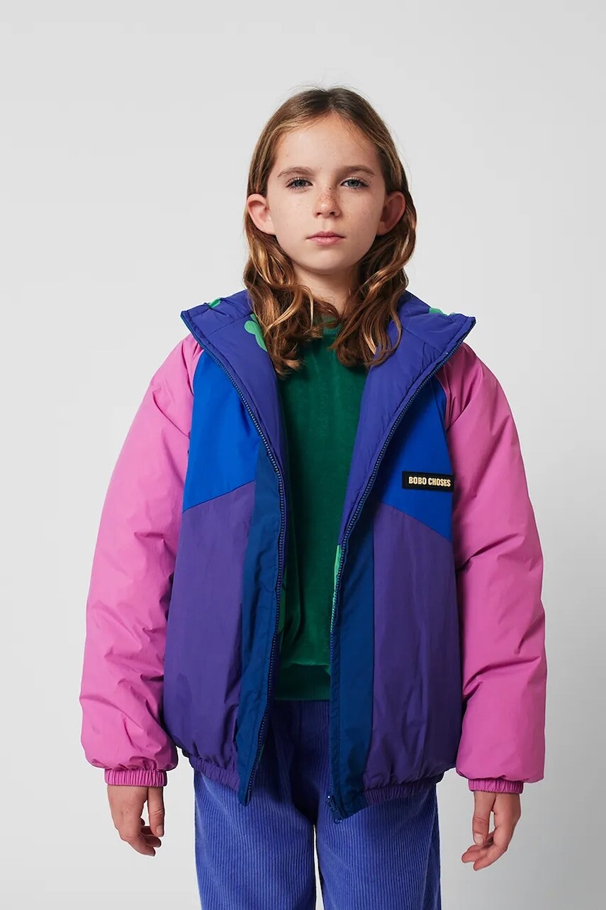 Detská obojstranná bunda Bobo Choses Lucky Clover fialová farba, 225AC119