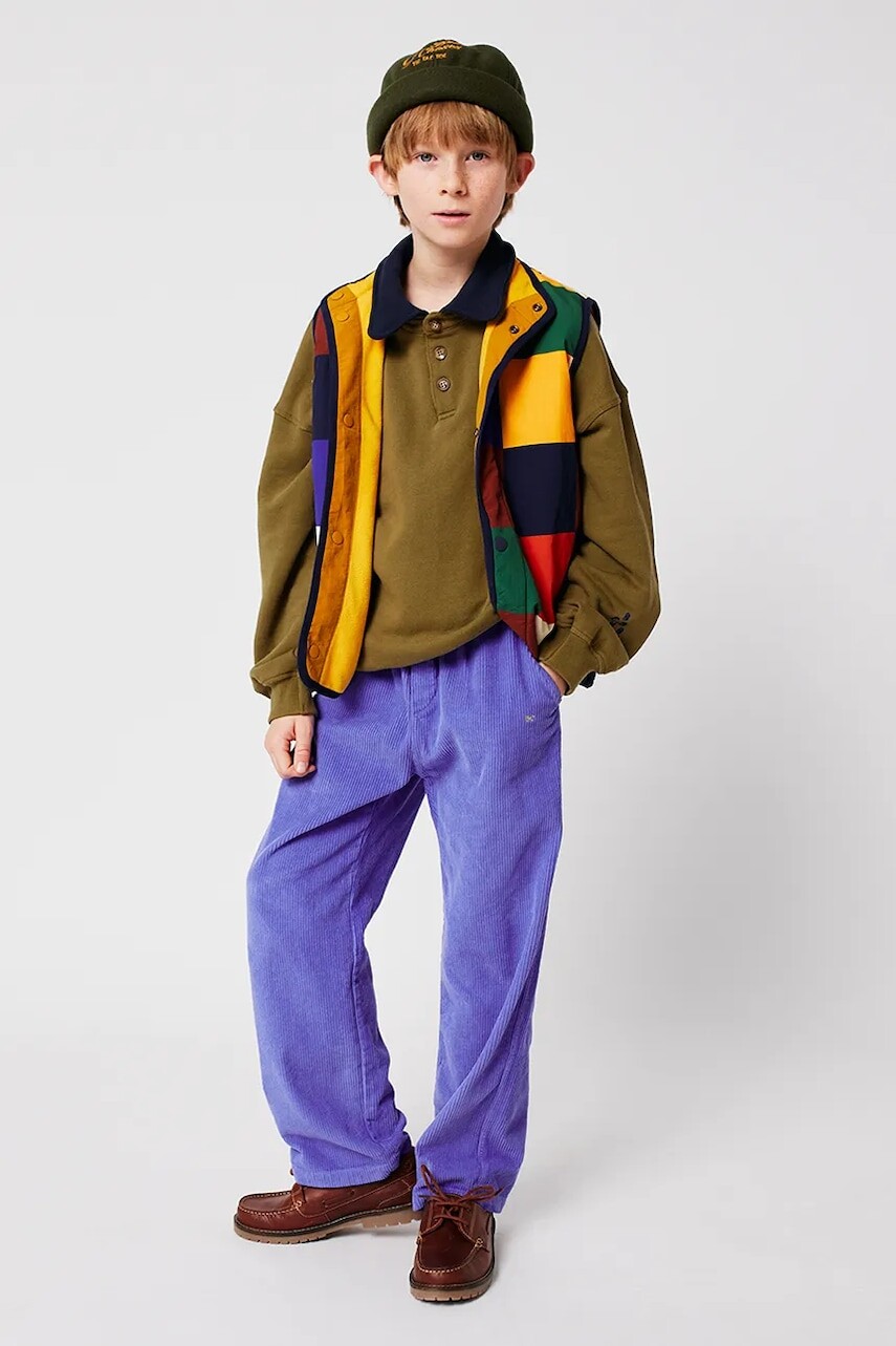 Detské bavlnené nohavice Bobo Choses modrá farba, jednofarebné, 225AC083