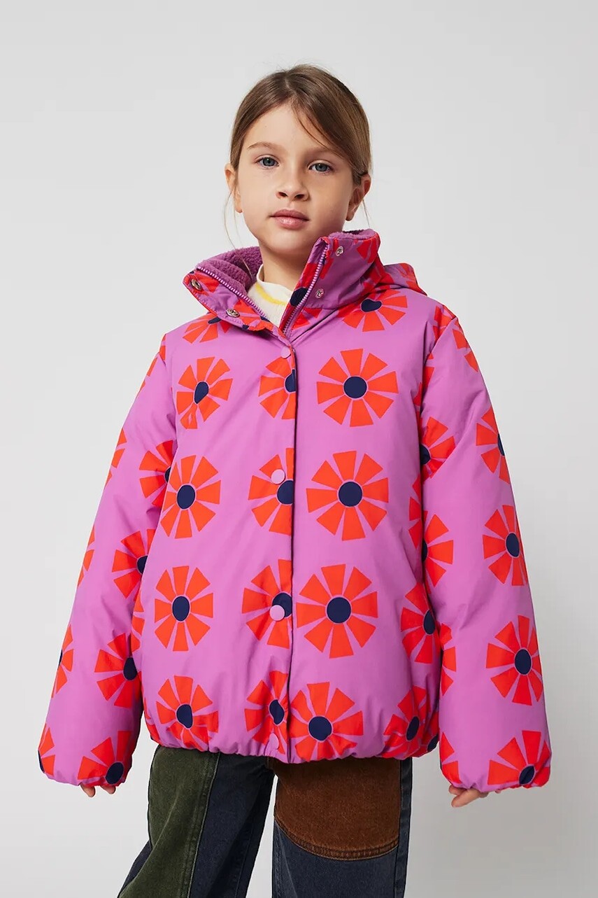 Detská bunda Bobo Choses Kaleidoscope fialová farba, 225AC125