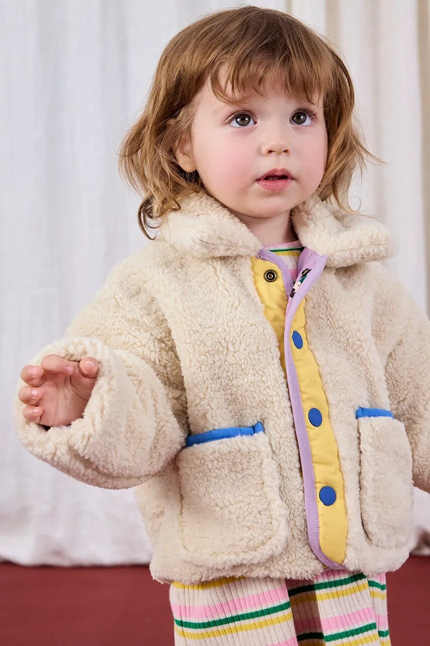 Detská obojstranná bunda Bobo Choses Game Pawns béžová farba, 225AB106