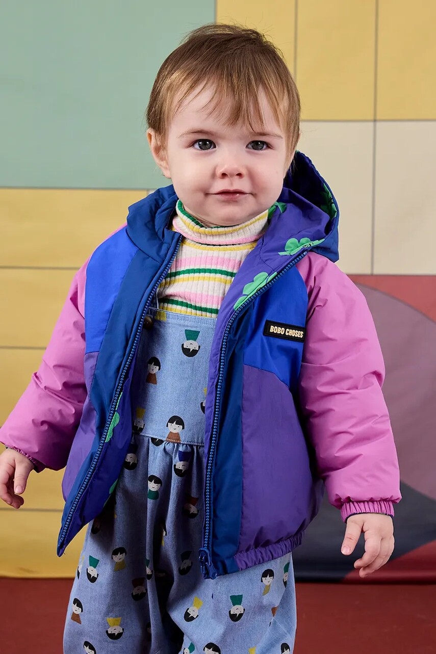 Detská obojstranná bunda Bobo Choses Lucky Clover fialová farba, 225AB105