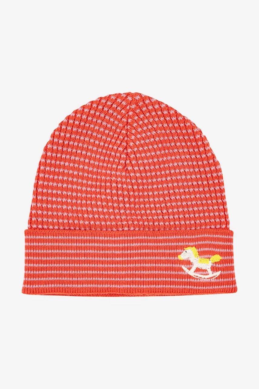 Detská bavlnená čiapočka Bobo Choses Rocking Horse červená farba, 225AH049