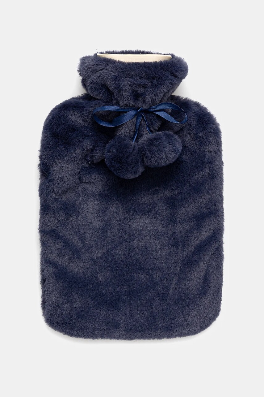 Termofor Aroma Home Faux Fur Hot Water Bottle tmavomodrá farba
