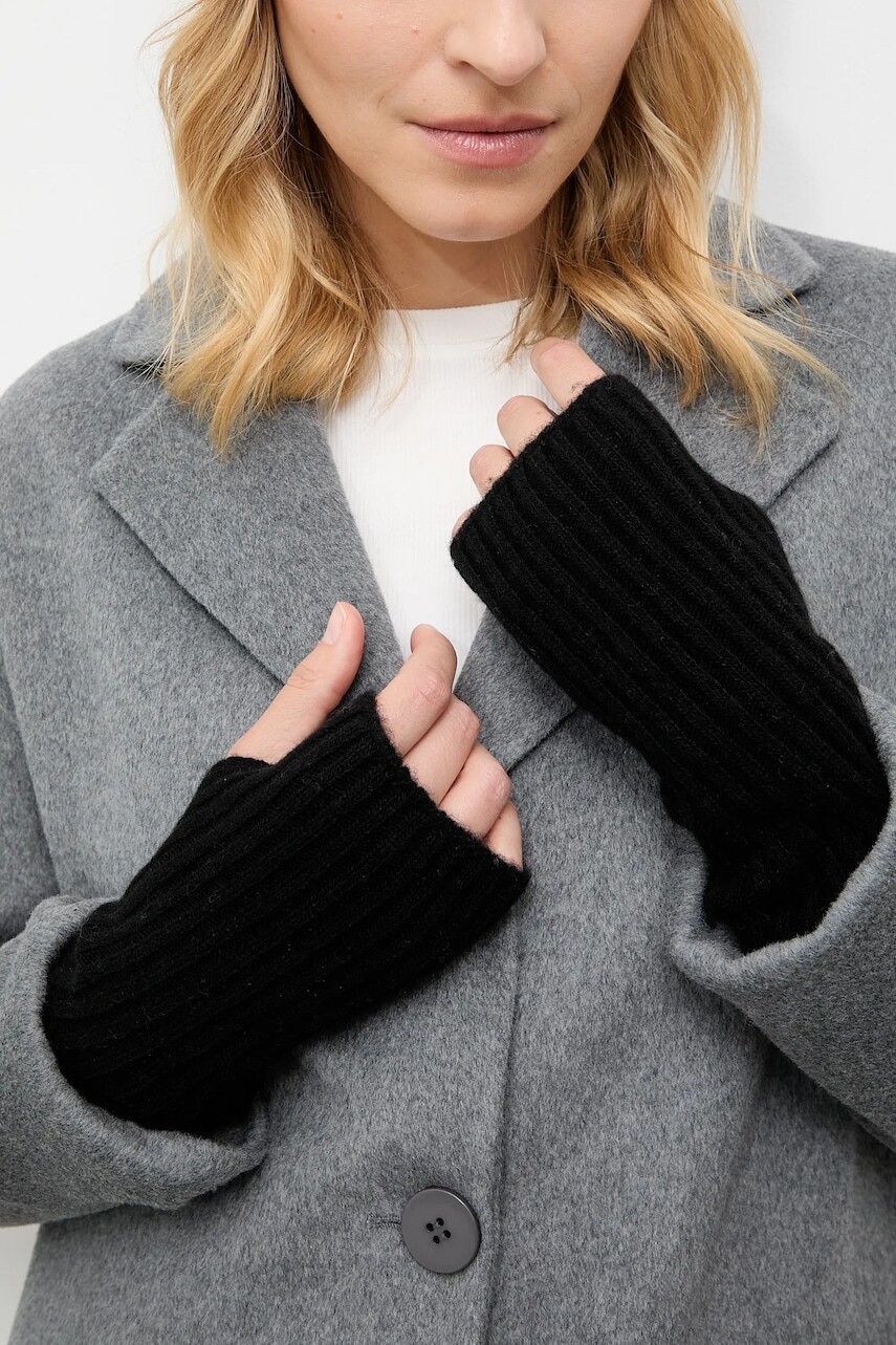 Vlnené palčiaky Answear.LAB čierna farba