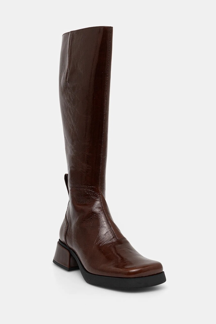 Kožené čižmy Miista Brunildha hnedá farba, na plochom podpätku, E8_4058