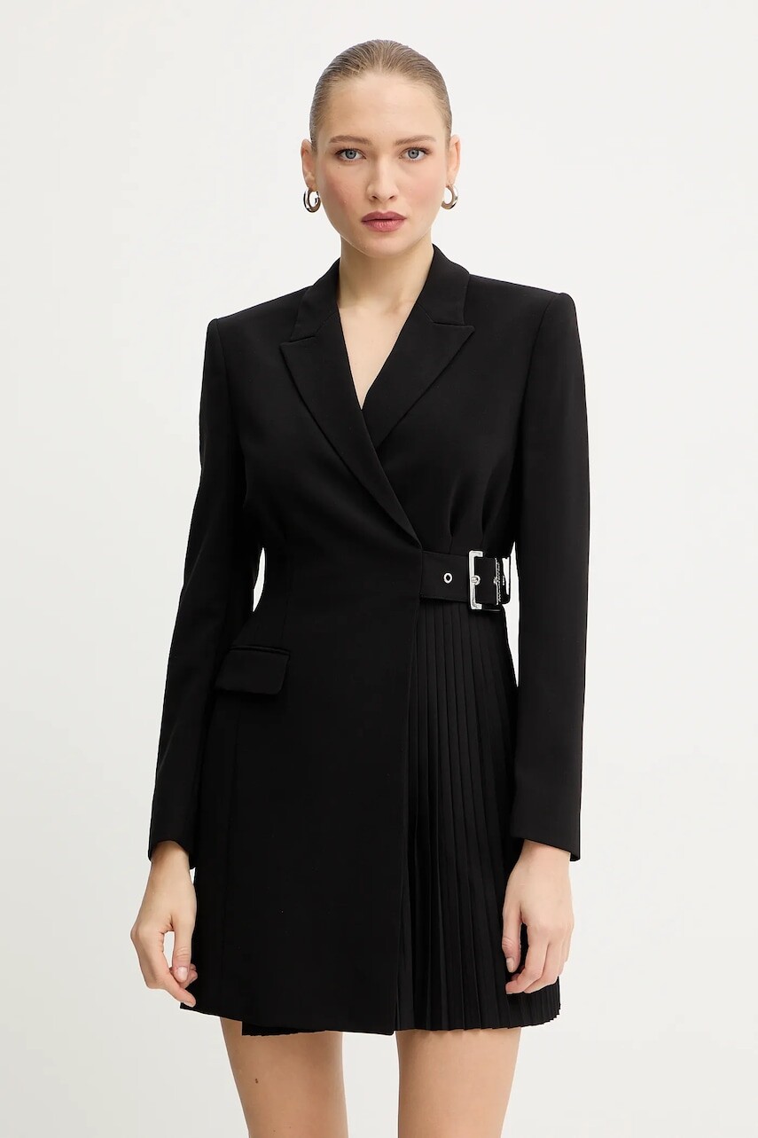 Šaty Karl Lagerfeld čierna farba, mini, rovný strih, A4W13023