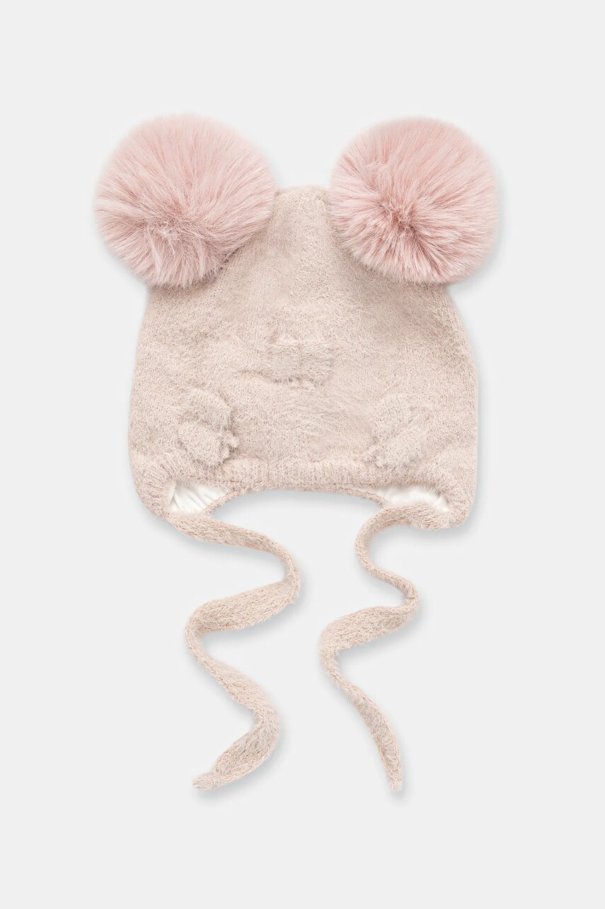 Detská vlnená čiapka Jamiks MERIDA IIA ružová farba biela, JZI014