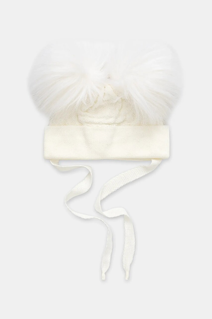 Detská čiapka Jamiks JOLENE IIA béžová farba biela, JZI020