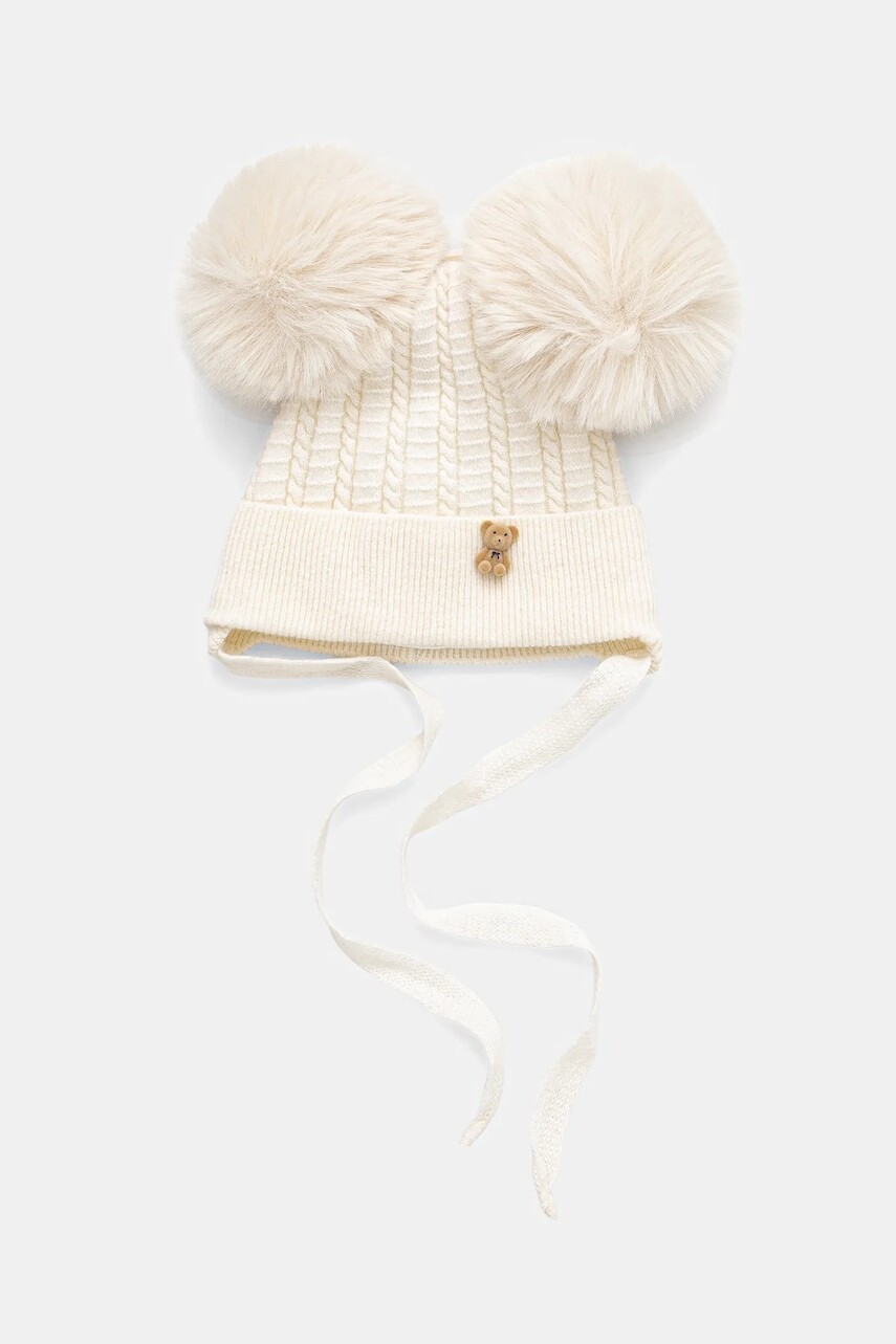 Detská vlnená čiapka Jamiks béžová farba, JZI069