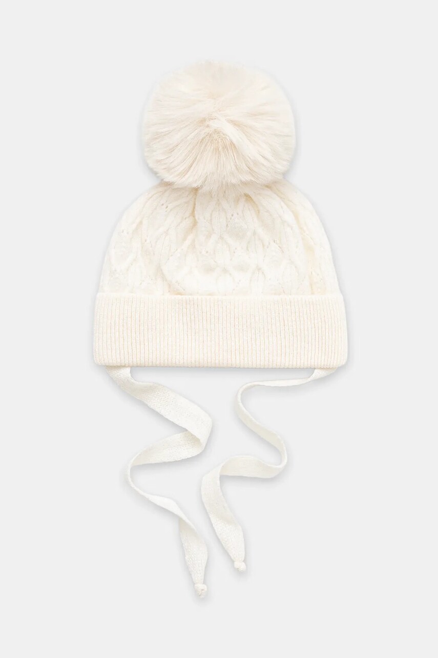 Detská vlnená čiapka Jamiks LAURINA II béžová farba biela, JZI099
