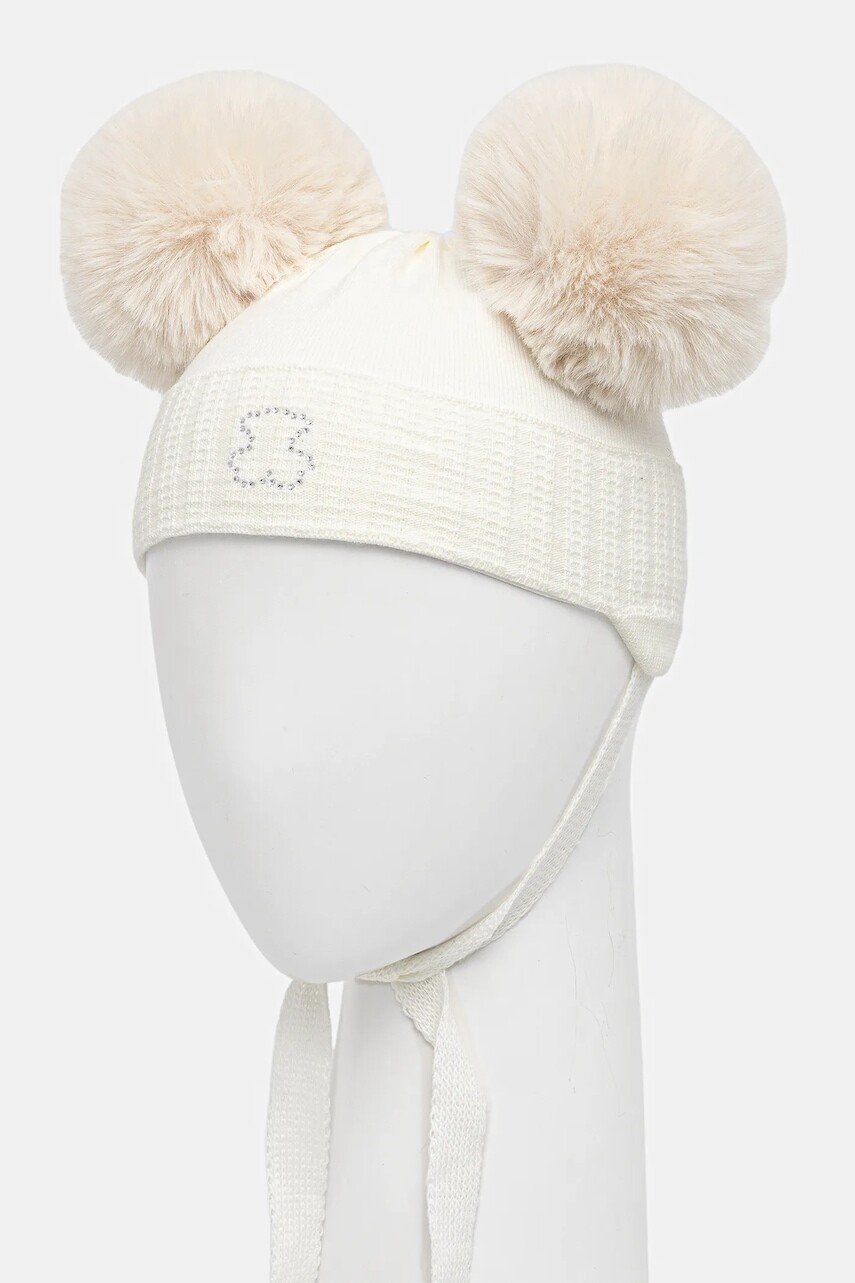 Detská čiapka Jamiks HANNAH IIA béžová farba biela, JZI174