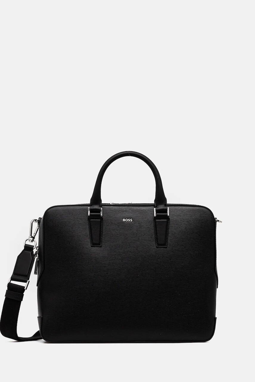 Kožená taška BOSS čierna farba, 50548265